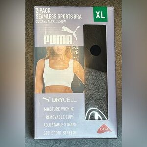 Puma Womens 2 Pack Seamless Sports Bra XL Black Gray